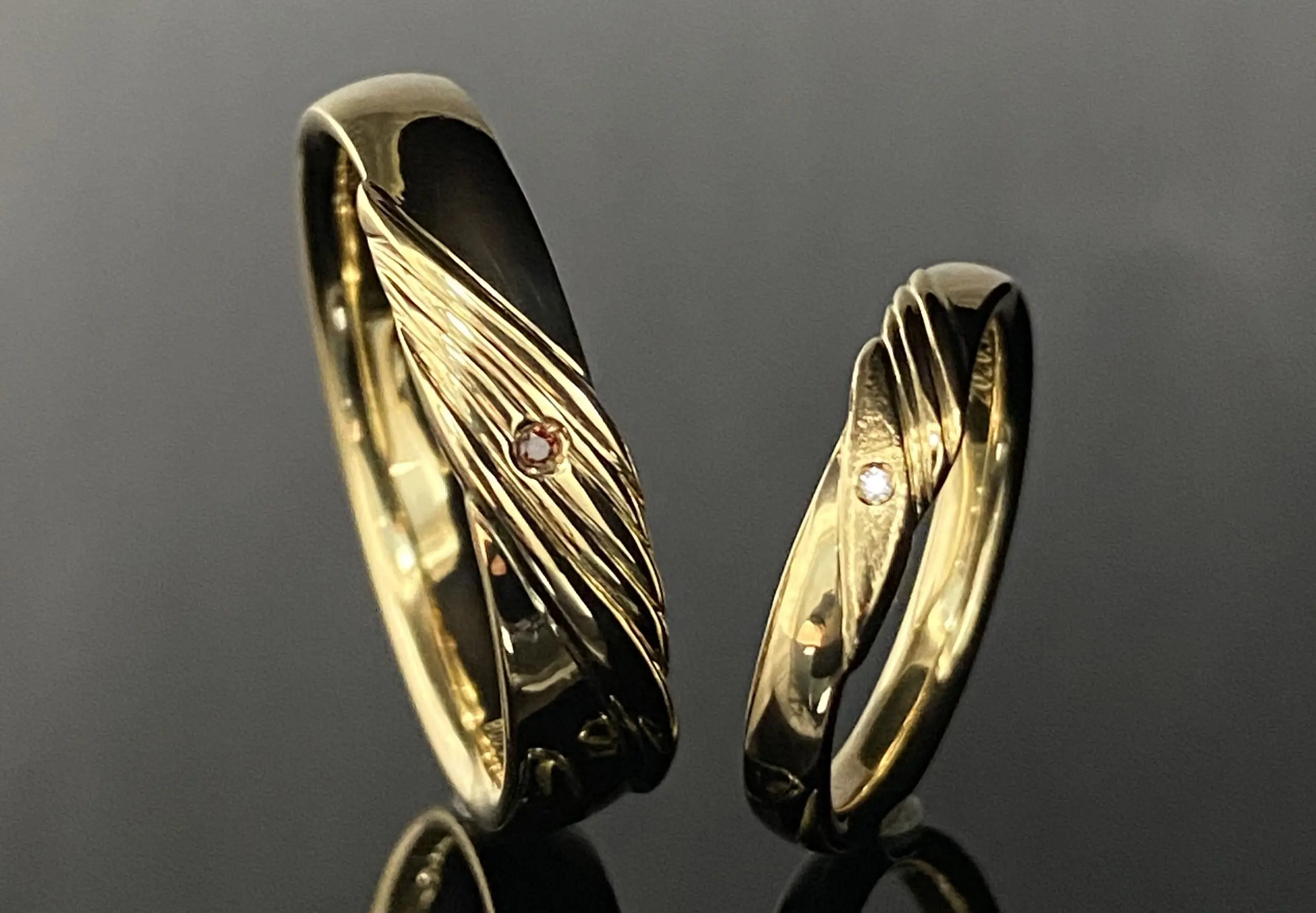 流れるような美しいデザインの鍛造フルオーダーリング | 結婚・婚約